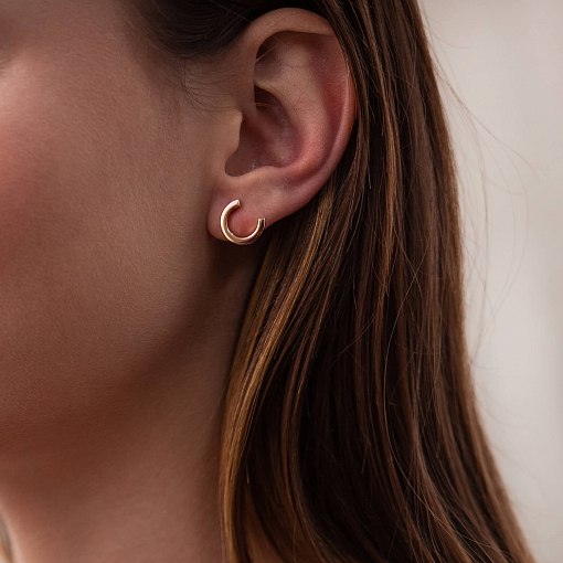 Серьги - пусеты "Мэрилин" в красном золоте с08176 2