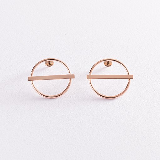 Золотые серьги - пусеты "Баланс" с07788 3