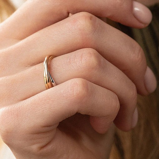 Каблучка з трьох кольорів золота к06703 5