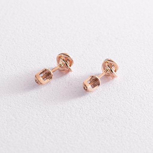 Золотые серьги - пусеты с фианитами с07592 3