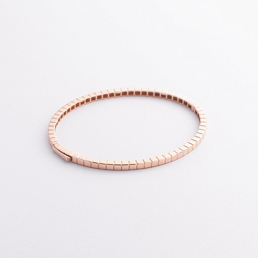 Жесткий золотой браслет "Кубики" б05613 3