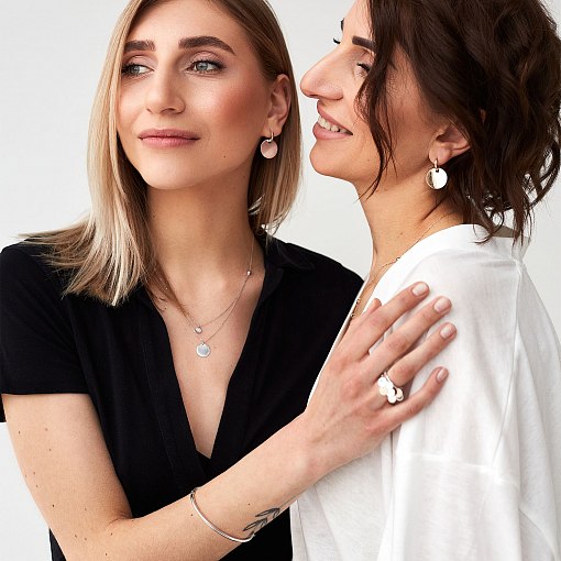 Серьги Большие монетки в белом золоте с06508 10