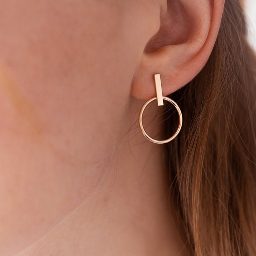 Золотые серьги - пусеты "Уверенность" с07914 3