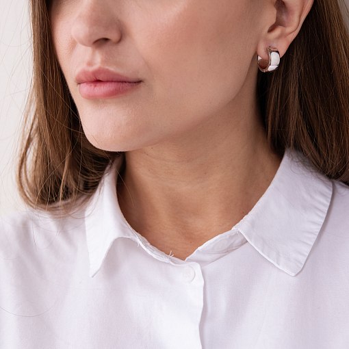 Золотые серьги-кольца без камней с02964 7