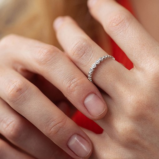 Золота каблучка з фіанітами к07536 2