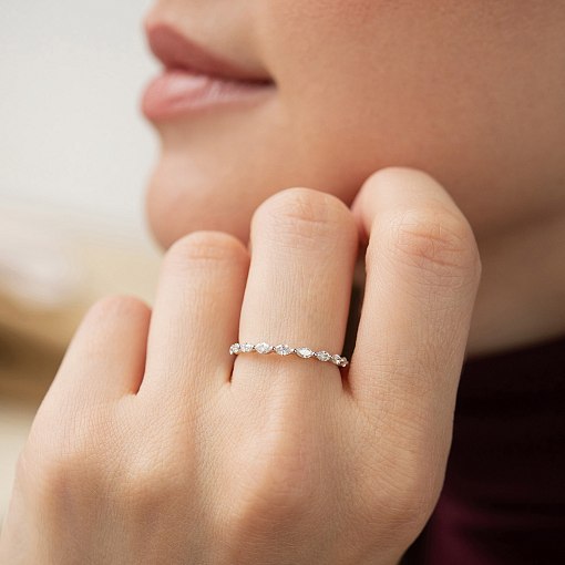 Золота каблучка з діамантами кб0596ri 4