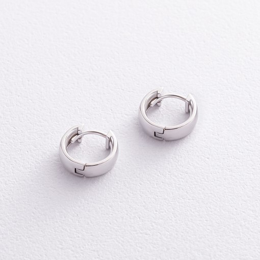 Серьги - кольца в белом золоте с08361 3