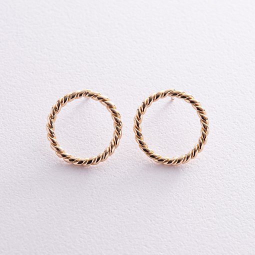 Серьги - пусеты "Триана" в желтом золоте с08282 4