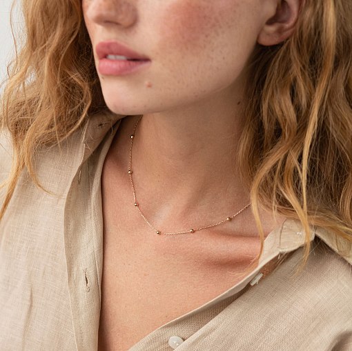 Колье "Шарики" в красном золоте кол02223 2