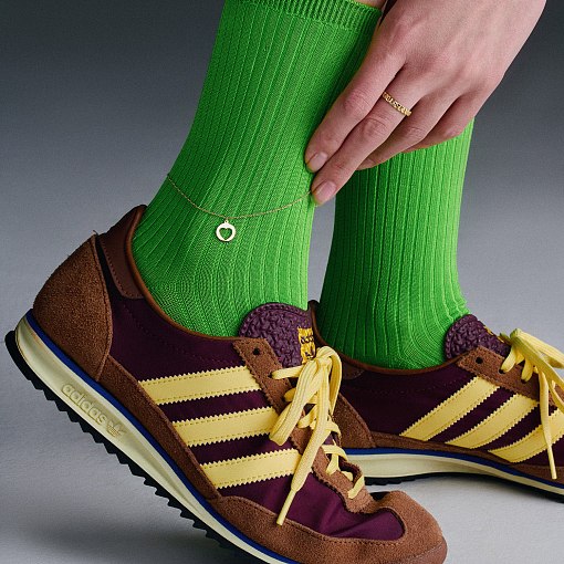 Золотой браслет "Сердечко" на ногу б04792 2