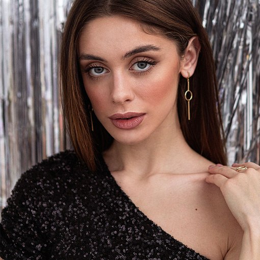 Серьги "Мелисса" в желтом золоте с07511 2