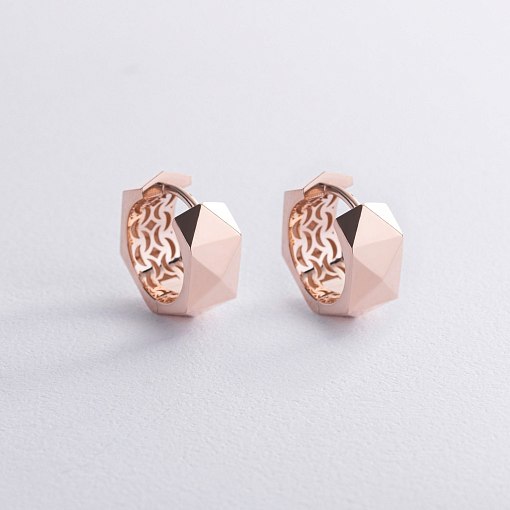 Серьги - кольца "Anna-Lisa" в красном золоте с09029