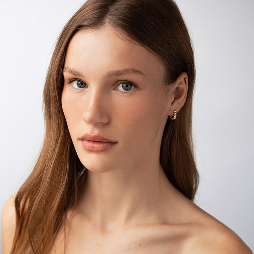 Серьги - кольца "Ruby" в желтом золоте с09126 4