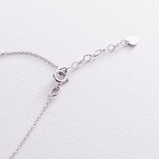 Колье "Ласточка" в белом золоте (фианит) кол01920 5