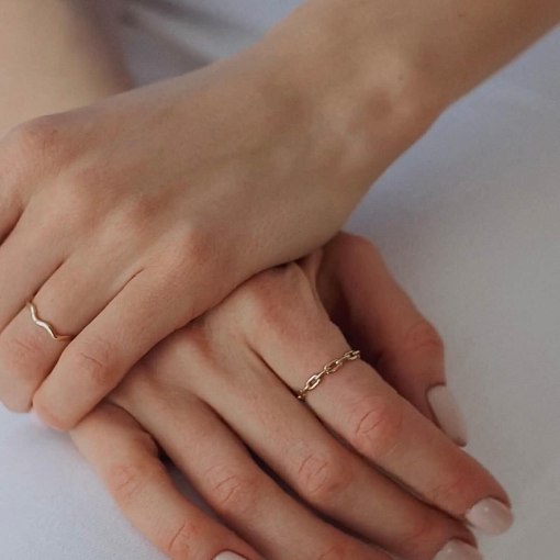 Кольцо "Волна" в красном золоте к06740 15