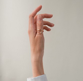 Кольцо "Шарик" в красном золоте к08280 №4