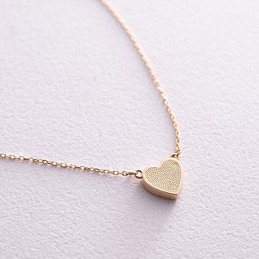 Колье "С Украиной в сердце" в желтом золоте (голубая и желтая эмаль) кол02263 7