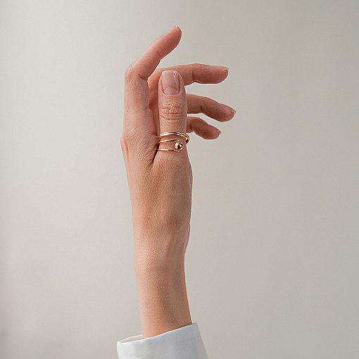 Кольцо "Шарик" в красном золоте к08280 4