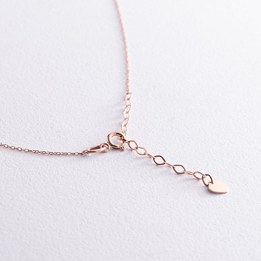 Кольє з одним фіанітом (червоне золото) кол02276 6