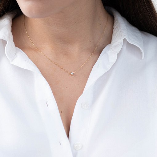 Колье Минимал в желтом золоте кол00954 9