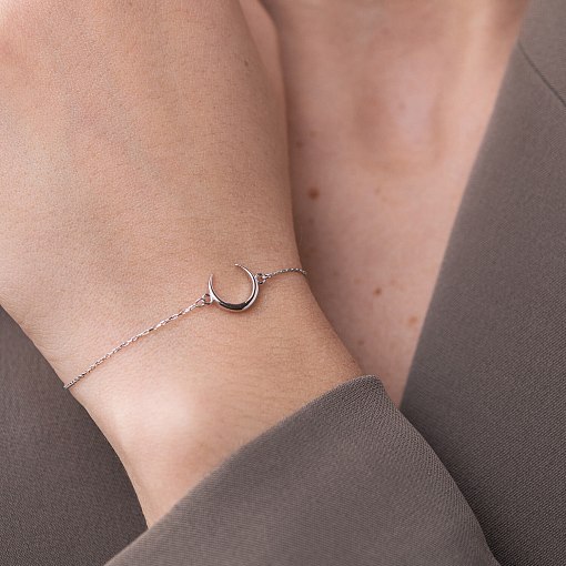 Браслет "Лунница" в белом золоте б05086 2
