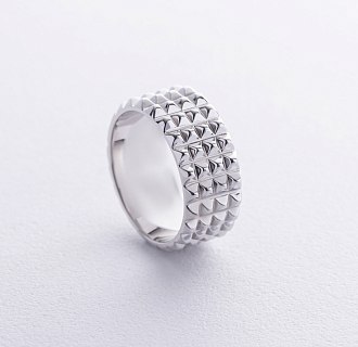 Широкое кольцо "Бьянка" в белом золоте к07999