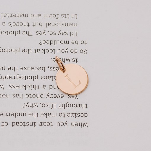 Кулон для гравировки в красном золоте Буква (17 мм) п03611б 5