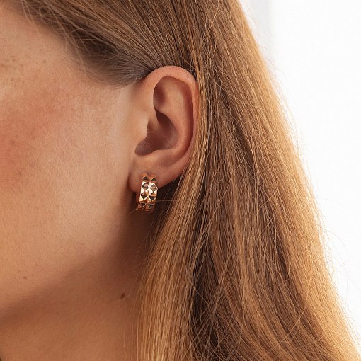 Серьги - кольца "Monika" в красном золоте с09007 2