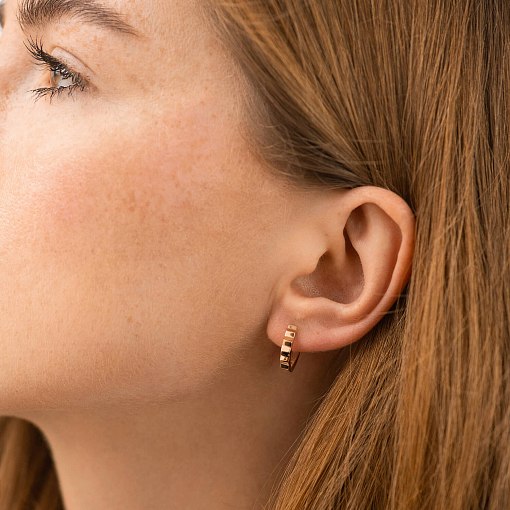 Серьги - кольца "Ruby" в красном золоте с09103 2