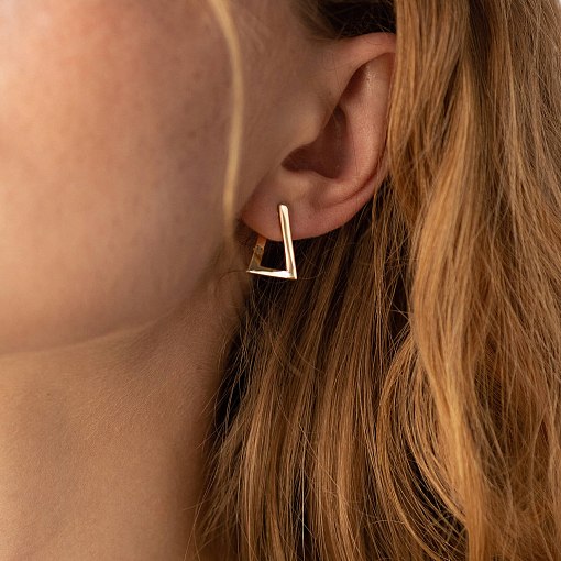 Серьги "Импровизация" в желтом золоте с07321 2