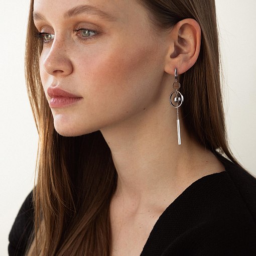 Золотые серьги Геометрия с05541 2