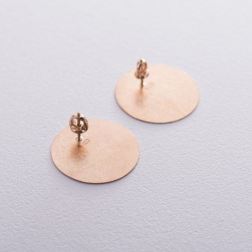 Серьги "Большие кометы" в красном золоте с06466 2