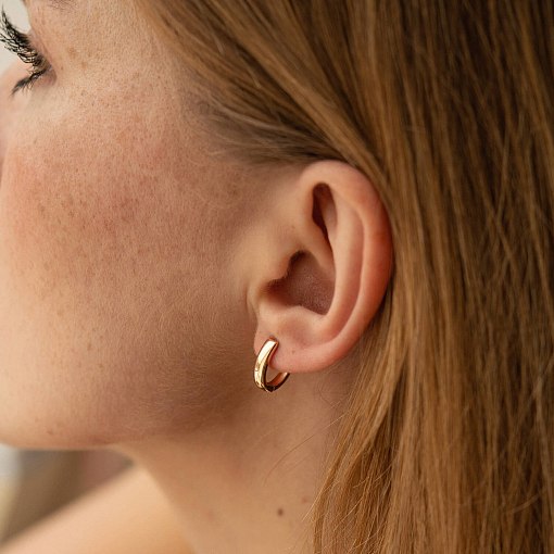 Серьги - кольца в красном золоте (овальные) с07950 2