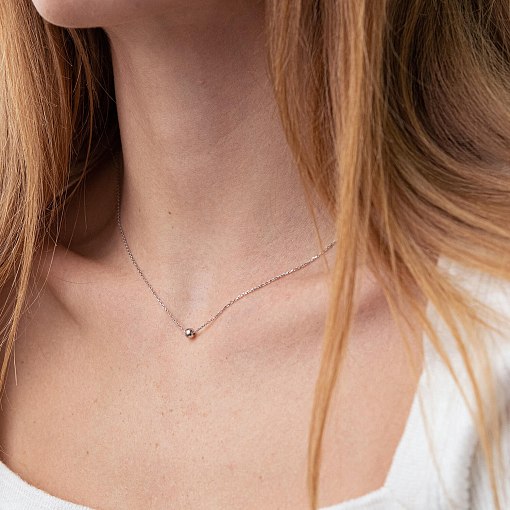 Колье "Шарик" в белом золоте (4 мм) кол02136 6