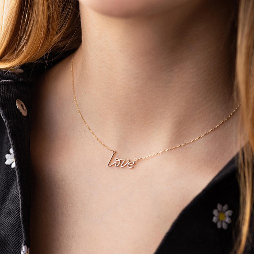 Колье "Love" в желтом золоте кол02267 4