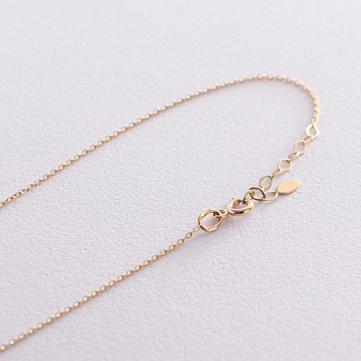 Колье "Ласточка" в желтом золоте (фианит) кол01859 5