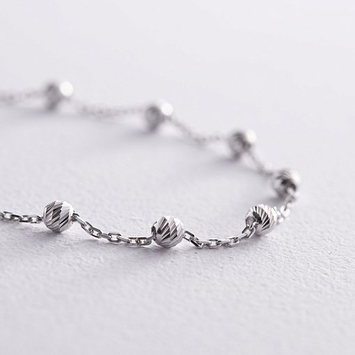 Браслет "Шарики" в белом золоте б05214 3