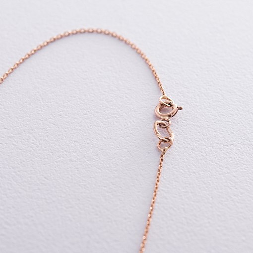 Подвійне золоте кольє з монеткою і фіанітом (можливе гравіювання) кол01573 6