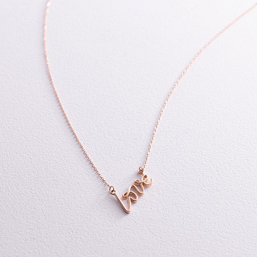 Колье "Love" в красном золоте кол02265 7
