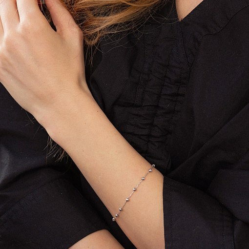 Браслет "Шарики" в белом золоте б05214 2