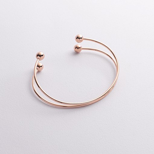 Жесткий браслет "Шарики" (красное золото) б05566 10