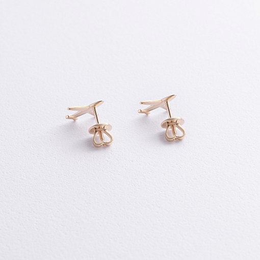 Cерьги - пусеты "Самолет" (желтое золото) с09196 3