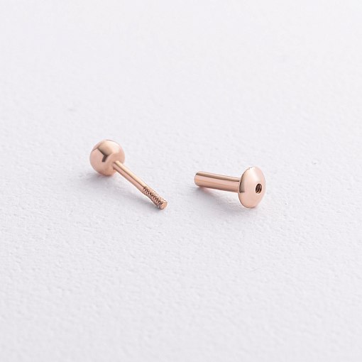 Одиночная серьга для хеликса с фианитом (красное золото) 1718ч 2