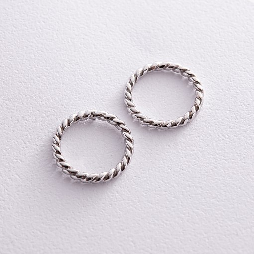 Серьги - пусеты "Триана" в белом золоте с08279 2