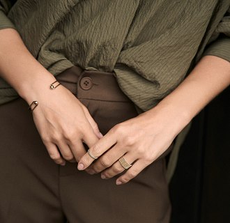 Кольцо "Шарики" в желтом золоте к07543 №12