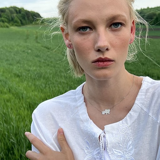 Золотое колье "Украина" с бриллиантами 125431121 5