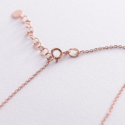 Золотое колье "Клевер" с эмалью 860410Е 5