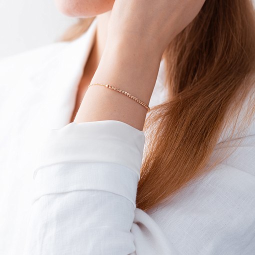 Кульковий браслет з червоного золота б04786 8