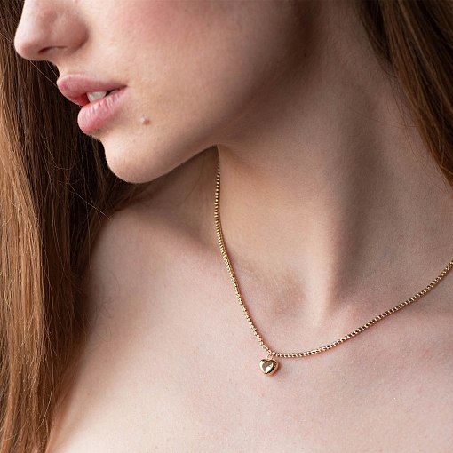 Колье "Сердечко" в желтом золоте кол01151 2