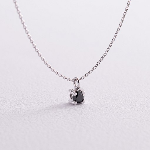 Золоте кольє з чорним діамантом колб0098y